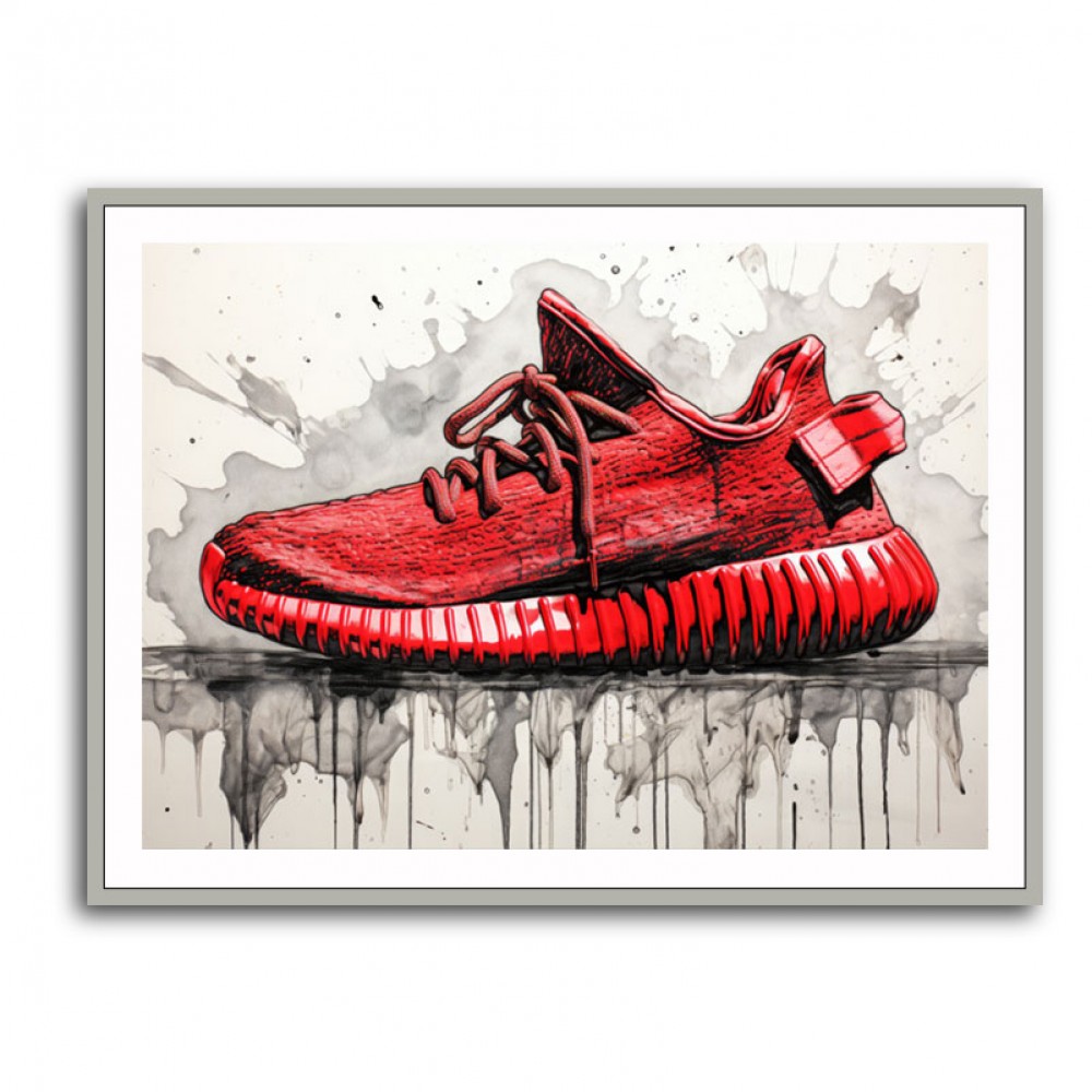 Yeezy Boost 350 Sneakers Graffiti Style 3 Wall Art